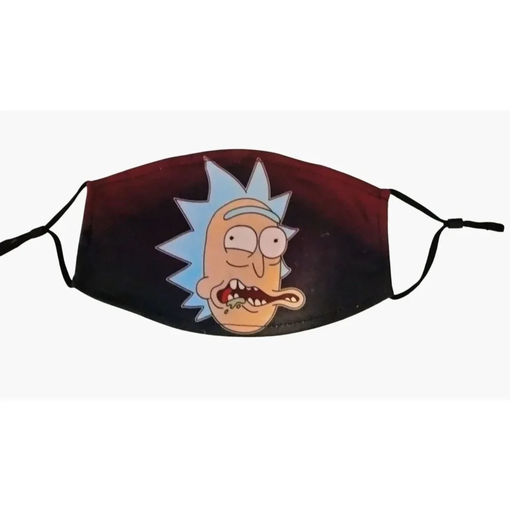 Rick And Morty Face Mask Adjustable Straps Funny Rick Face Design